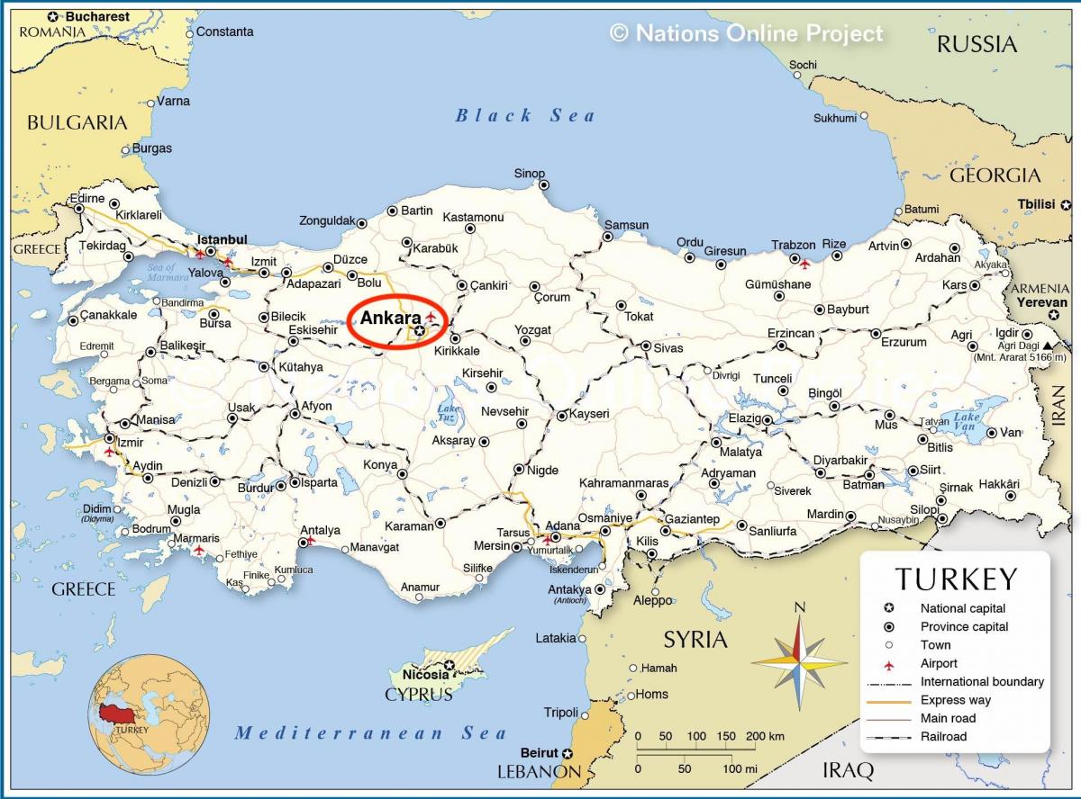 map of Turkey capital