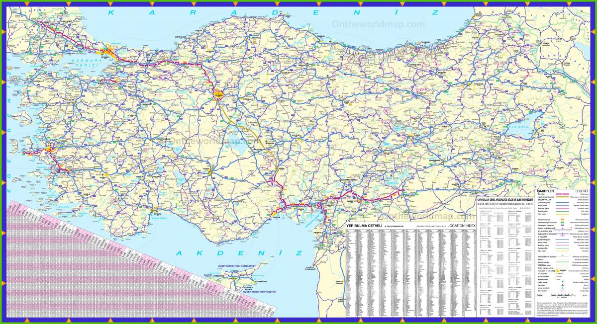 Turkey driving map