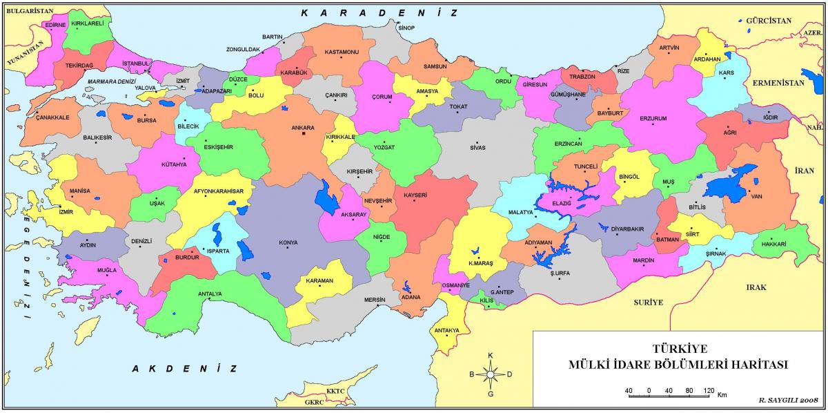 provinces of Turkey map
