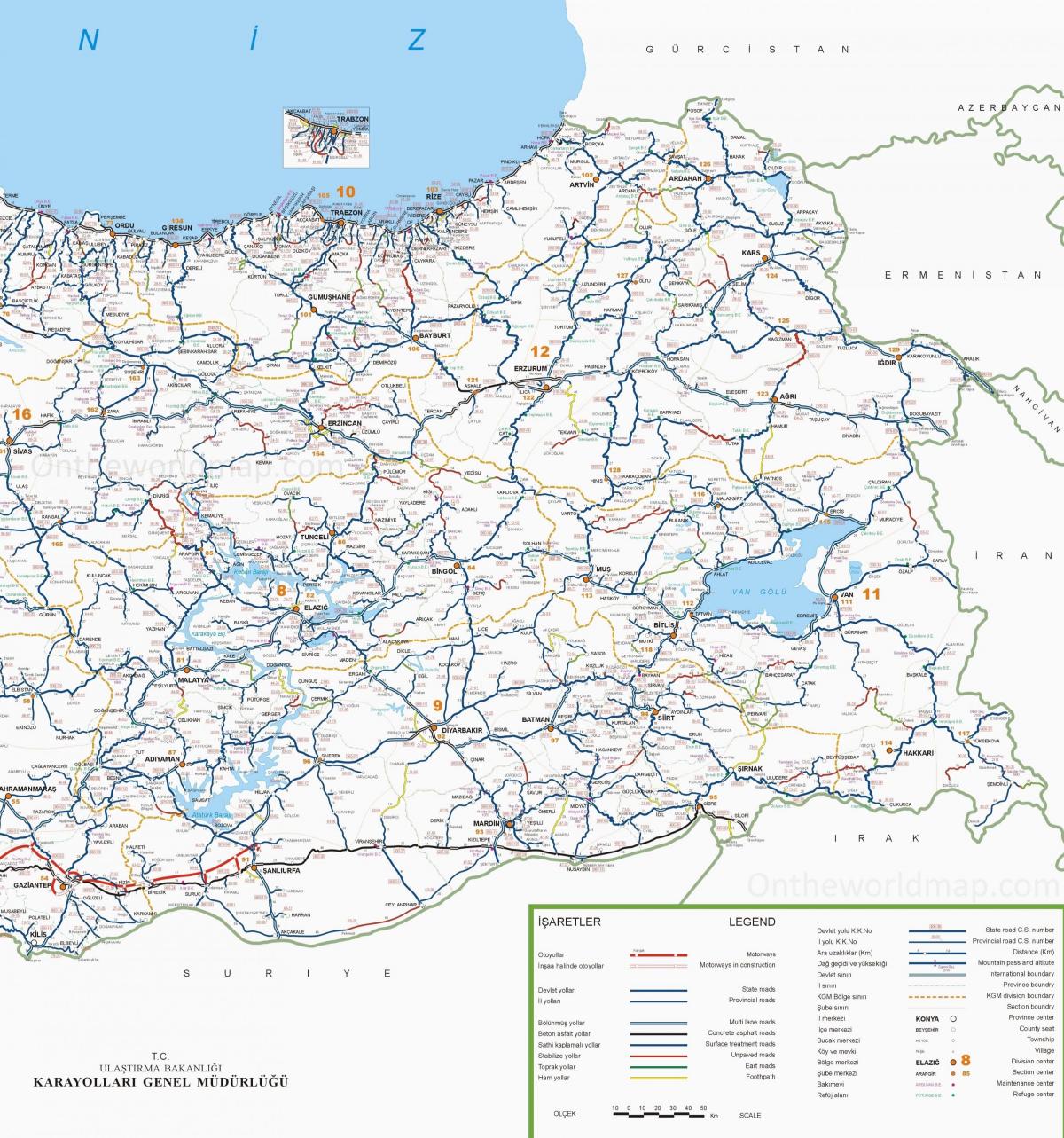 detailed map of southern Turkey