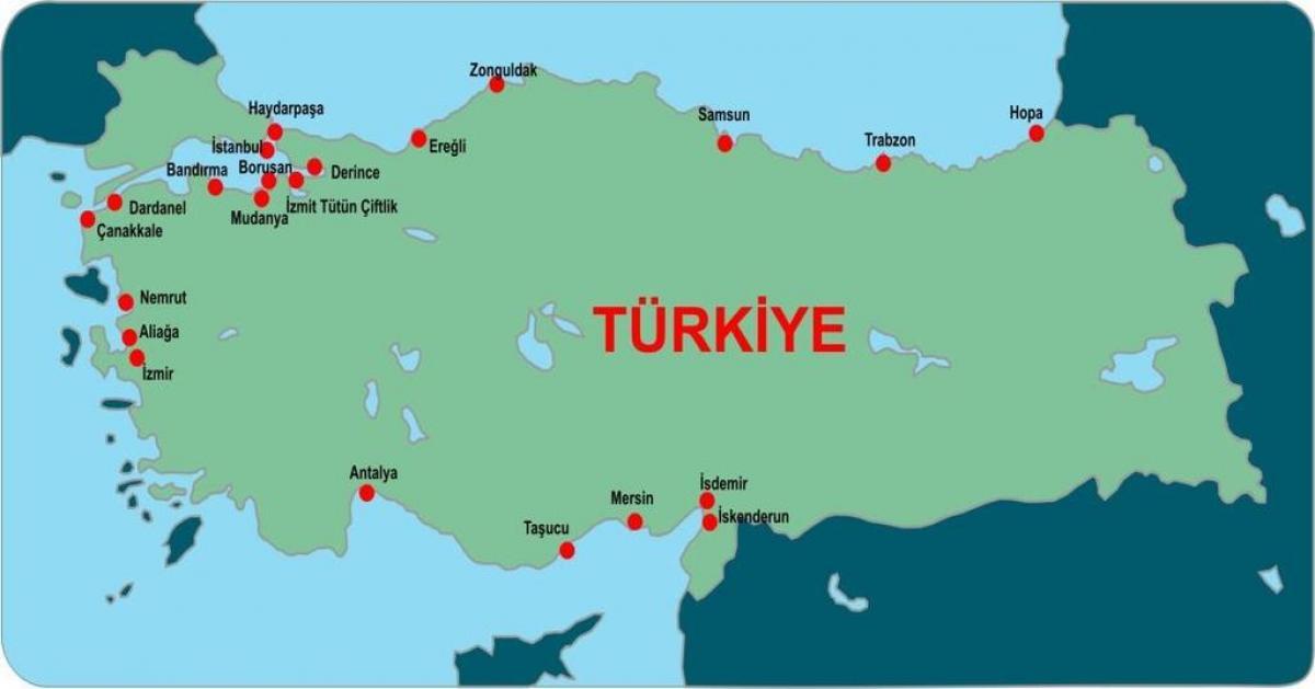 map of Turkey ports