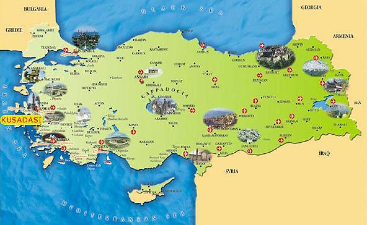 map of tourist resorts in turkey