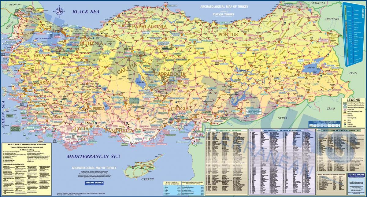 archaeological sites in Turkey map