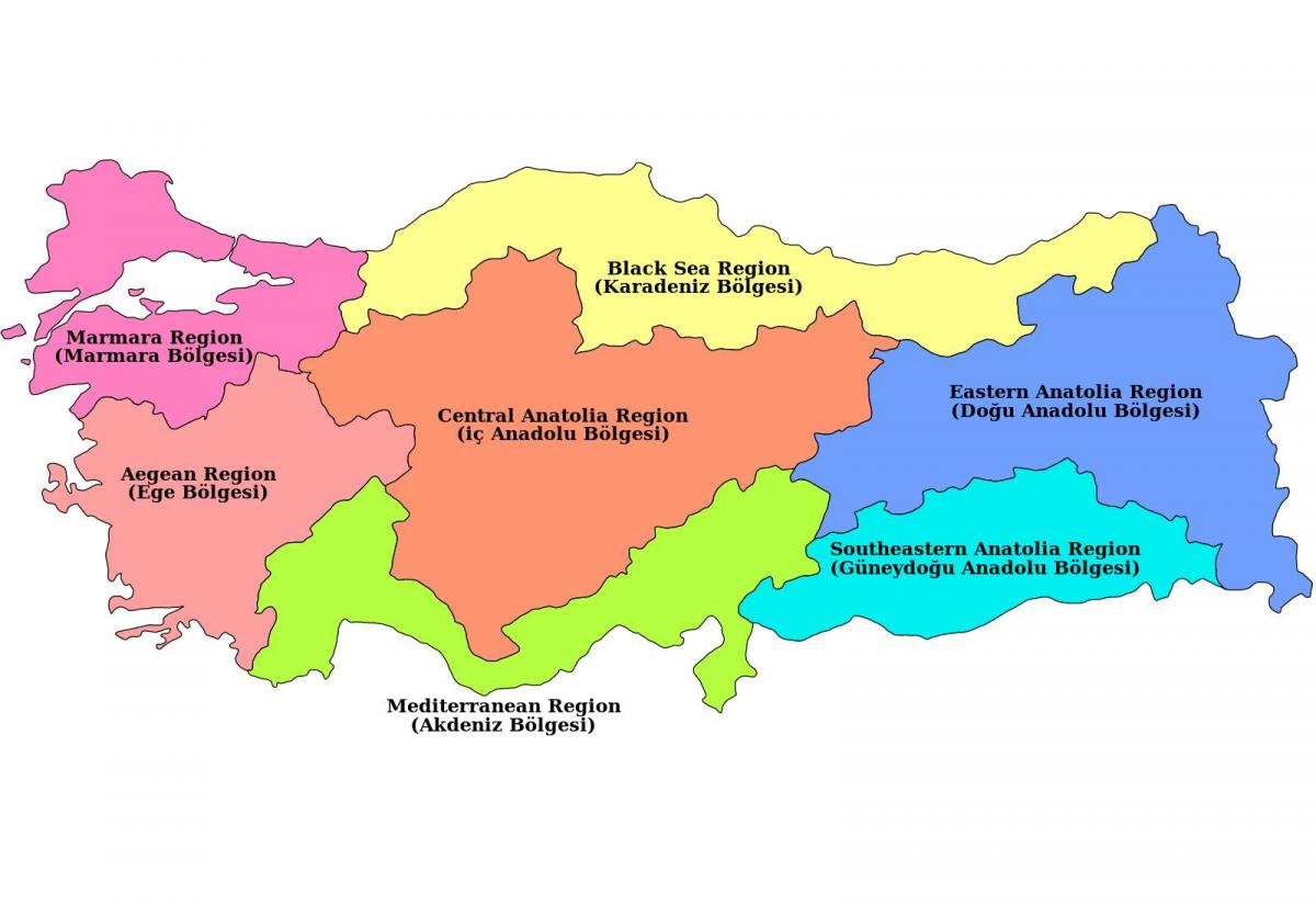 map of Turkey region
