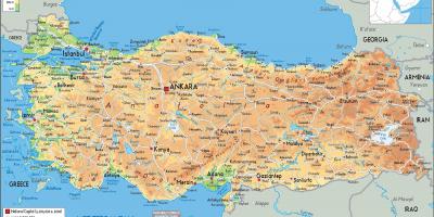 Map of Turkey physical
