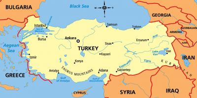 Map of Turkey continent