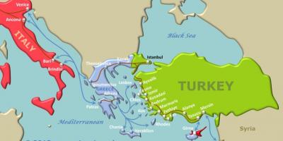 Map of Turkey ferry