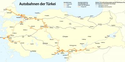 Map of Turkey highway