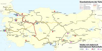 Map of Turkey railway