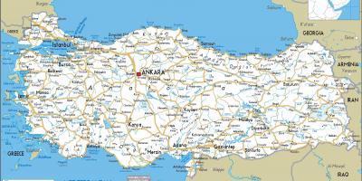 Map of Turkey road