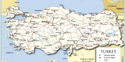 Map of Turkey sea